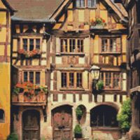 Timber House Cross Stitch Pattern - Thumbnail 1