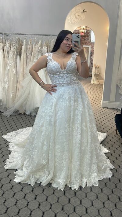 Plus Size Boho Lace Appliques Wedding Dress Bridal Dresses 