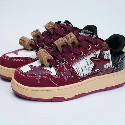 Red star skater shoes casaul sneakers