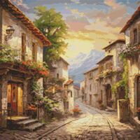 Stone Houses Cross Stitch Pattern - Thumbnail 1