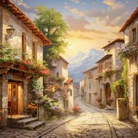 Stone Houses Cross Stitch Pattern - Thumbnail 2