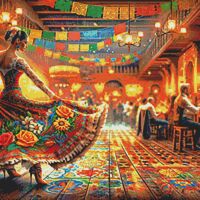 Mexican Dancer Cross Stitch Pattern - Thumbnail 1
