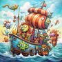 Happy Ship Cross Stitch Pattern-2
