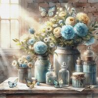 Flowers And Butterflies Cross Stitch Pattern - Thumbnail 2