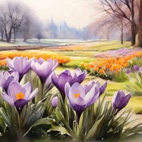 Crocuses Cross Stitch Pattern - Thumbnail 2