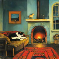 Cosy Fireplace Cross Stitch Pattern - Thumbnail 2