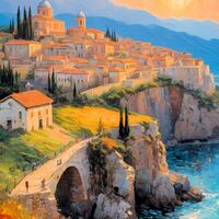 Cliff Top Village Cross Stitch Pattern - Thumbnail 2