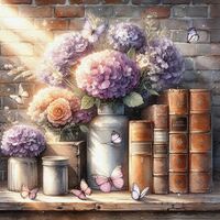 Butterflies With The Flowers Cross Stitch Pattern - Thumbnail 2