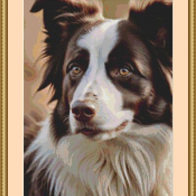Border collie cross stitch pattern