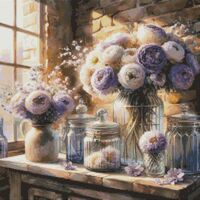 Beautiful Flowers Cross Stitch Pattern - Thumbnail 1