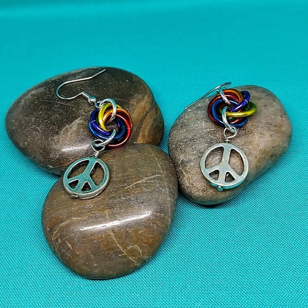Peace Rainbow Earrings