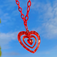 *Free Shipping*Y2K POWER PUFF HEART NECKLACE - Thumbnail 5
