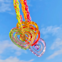 *Free Shipping*Y2K POWER PUFF HEART NECKLACE - Thumbnail 7