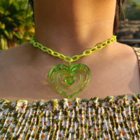 *Free Shipping*Y2K POWER PUFF HEART NECKLACE - Thumbnail 8