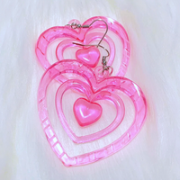 *Free Shipping*Y2K POWER PUFF HEART EARRINGS - Thumbnail 2