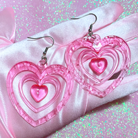 *Free Shipping*Y2K POWER PUFF HEART EARRINGS - Thumbnail 3