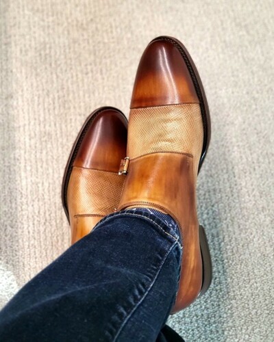 Handmade Tan Brown Double Monk Strap Designer Dress Shoes