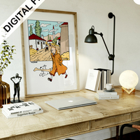 Herge 10 Collection Set of 9 watercolor prints + one gift more - 1944 - hq digital images - Thumbnail 2