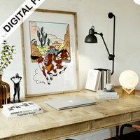 Herge 10 Collection Set of 9 watercolor prints + one gift more - 1944 - hq digital images - Thumbnail 7