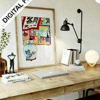 Herge 10 Collection Set of 9 watercolor prints + one gift more - 1944 - hq digital images - Thumbnail 8