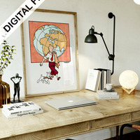 Herge 10 Collection Set of 9 watercolor prints + one gift more - 1944 - hq digital images - Thumbnail 9