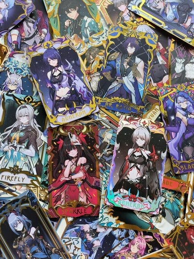 Individual Honkai Star Rail Fanmade Gold Tarot Cards 