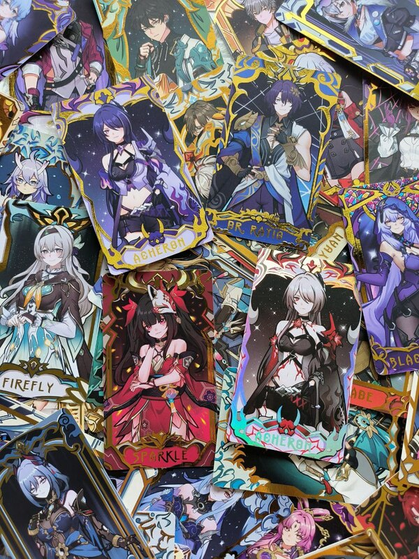 Individual Honkai Star Rail Fanmade Gold Tarot Cards 