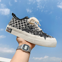 Black White Star Casual Shoes For Women - Thumbnail 4