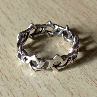 Stunning punk kurt cobain stars chain silver ring unique