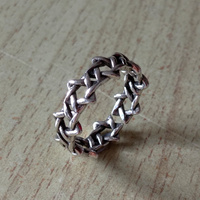 Stunning Punk Kurt Cobain Stars Chain Silver Ring Unique - Thumbnail 1