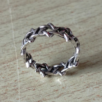 Stunning Punk Kurt Cobain Stars Chain Silver Ring Unique - Thumbnail 4