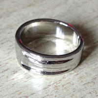 Stunning Punk Float Shine Silver Ring Unique - Thumbnail 1