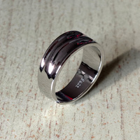 Stunning Punk Float Shine Silver Ring Unique - Thumbnail 4