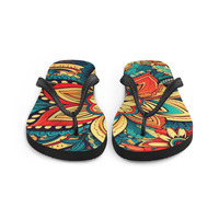 Bohemian Gold Frabic Flip-Flops - Thumbnail 3