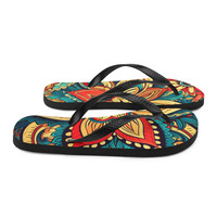 Bohemian Gold Frabic Flip-Flops - Thumbnail 5