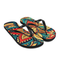 Bohemian Gold Frabic Flip-Flops - Thumbnail 6