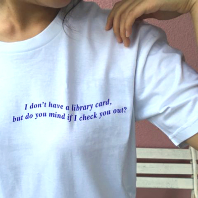 Free Shipping-I DON'T HAVE A LIBRARY CARD  TEE
