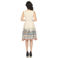 White Mark Women's Fit and Flare Knee Length Dress - Thumbnail 4