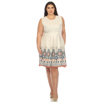 White Mark Women's Fit and Flare Knee Length Dress - Thumbnail 5