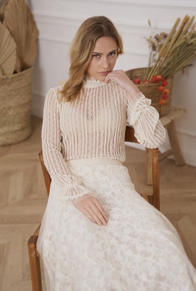 Veil Lace High Neck Top