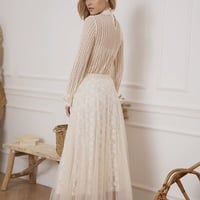 Veil Lace High Neck Top - Thumbnail 3