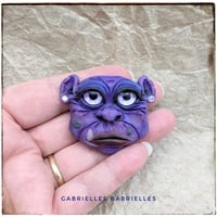 Goblin Face Magnet polymer clay sculpture  - Thumbnail 1
