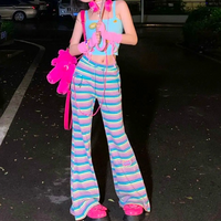 Y2K RAINBOW STRIPE PANTS - Thumbnail 3