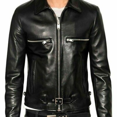 Spider man leather biker jacket for men motorbike wear - Thumbnail 5