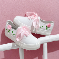 Pink Rose Casual White Shoes - Thumbnail 6