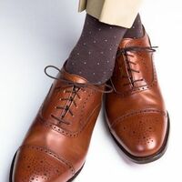 Handmade Men’s Tan Color Leather Shoes, Cap Toe Brogue Dress Formal Lace Up Shoe - Thumbnail 4