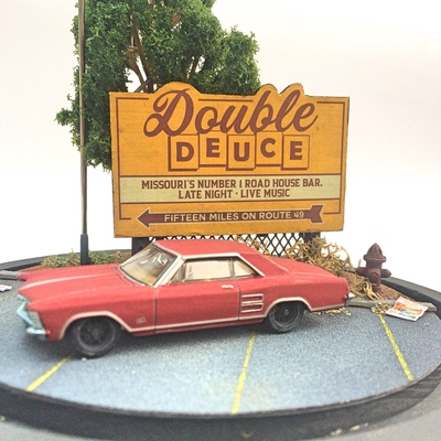 Double deuce diorama lamp - 1980s inspired - limited edition