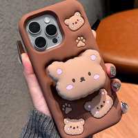 Cartoon 3D Bear Case For iPhone 16 15 14 13 IPS504 - Thumbnail 1