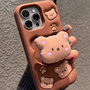 Cartoon 3D Bear Case For iPhone 17 16 15 IPS504-4