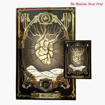The musician tarot card gold foil print